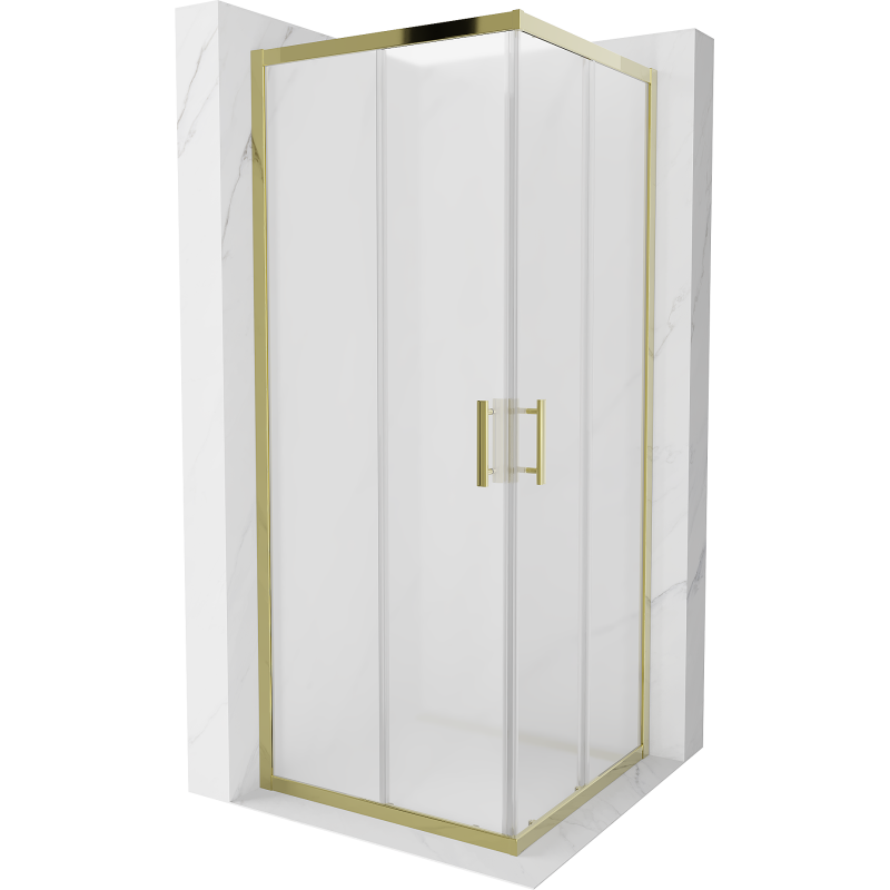 Mexen Rio kvadratinė dušo kabina 80 x 80 cm, matinė, auksinė - 860-080-080-50-30