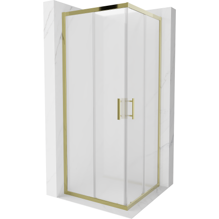 Mexen Rio kvadratinė dušo kabina 80 x 80 cm, matinė, auksinė - 860-080-080-50-30
