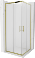 Mexen Rio kvadratinė dušo kabina 80 x 80 cm, matinė, auksinė - 860-080-080-50-30