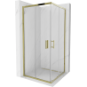 Mexen Rio stačiakampė dušo kabina 90 x 90 cm, permatoma, auksinė - 860-090-090-50-00