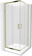 Mexen Rio kvadratinė dušo kabina 80 x 80 cm, matinė, auksinė + Rio dušo padėklas, baltas - 860-080-080-50-30-4510