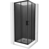 Mexen Rio kvadratinė dušo kabina 80 x 80 cm, grafitas, juoda + padėklas, baltas - 860-080-080-70-40-4510