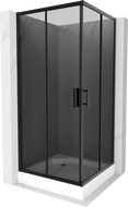 Mexen Rio Kvadratinė dušo kabina 90 x 90 cm, grafitas, juoda + padėklas, baltas - 860-090-090-70-40-4510