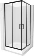 Mexen Rio kvadratinė dušo kabina 90 x 90 cm, matinė, juoda + padėklas, baltas - 860-090-090-70-30-4510