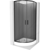 Mexen Rio pusapvalė dušo kabina 90 x 90 cm, grafitas, juoda + padėklas, baltas - 863-090-090-70-40-4710