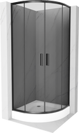 Mexen Rio pusapvalė dušo kabina 90 x 90 cm, grafitas, juoda + padėklas, baltas - 863-090-090-70-40-4710