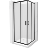 Mexen Rio kvadratinė dušo kabina 70 x 70 cm, matinė, juoda + plokščias padėklas, baltas - 860-070-070-70-30-4010B