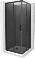 Mexen Rio kvadratinė dušo kabina 80 x 80 cm, grafitas, juoda + Flat padėklas, baltas - 860-080-080-70-40-4010B