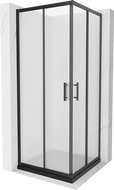 Mexen Rio kvadratinis dušo kabinas 80 x 80 cm, matinė, juoda + Flat padėklas, juodas - 860-080-080-70-30-4070B
