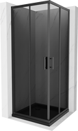 Mexen Rio kvadratinis dušo kabina 80 x 80 cm, grafitas, juoda + Flat dušo padėklas, juodas - 860-080-080-70-40-4070B
