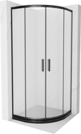 Mexen Rio pusapvalė dušo kabina 90 x 90 cm, matinis stiklas, juoda + Flat padėklas, juodas - 863-090-090-70-30-4170B