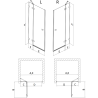 Mexen Lunar dušo durys atidarymo kairiosios pusės 120 cm, skaidrios, juodos - 834-120-000-70-00-L