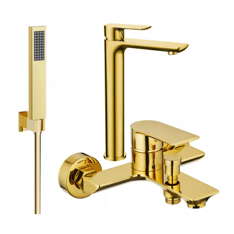 Mexen Alfa R02 vonios komplektas, auksinis - 745713R02-50