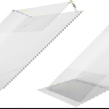 Mexen Kioto laisvai stovinti dušo siena 140 x 200 cm, permatoma/matinė 8 mm, auksinė - 800-140-002-50-35