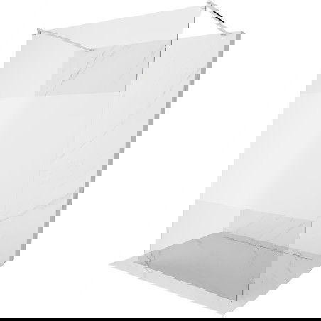 Mexen Kioto laisvai stovinti dušo sienelė 140 x 200 cm, skaidri/matinė 8 mm, chromas - 800-140-002-01-35