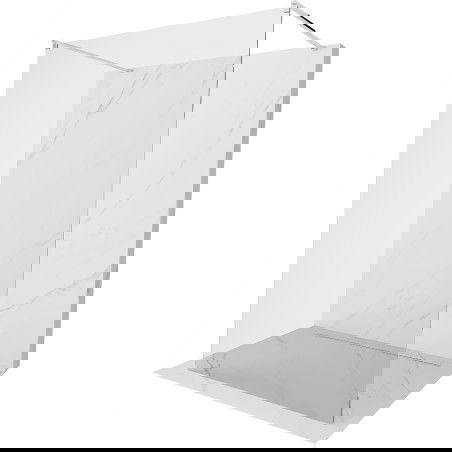 Mexen Kioto laisvai stovinti dušo siena 130 x 200 cm, skaidri 8 mm, chromas - 800-130-002-01-00