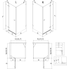 Mexen Lunar kairioji varstoma dušo kabina 70 x 70 cm, skaidri, šlifuotas varis - 834-070-070-65-00-L