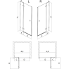 Mexen Lunar L dešinės pusės dušo durys, 130 cm, skaidrios, auksinės - 834L-130-000-50-00-P