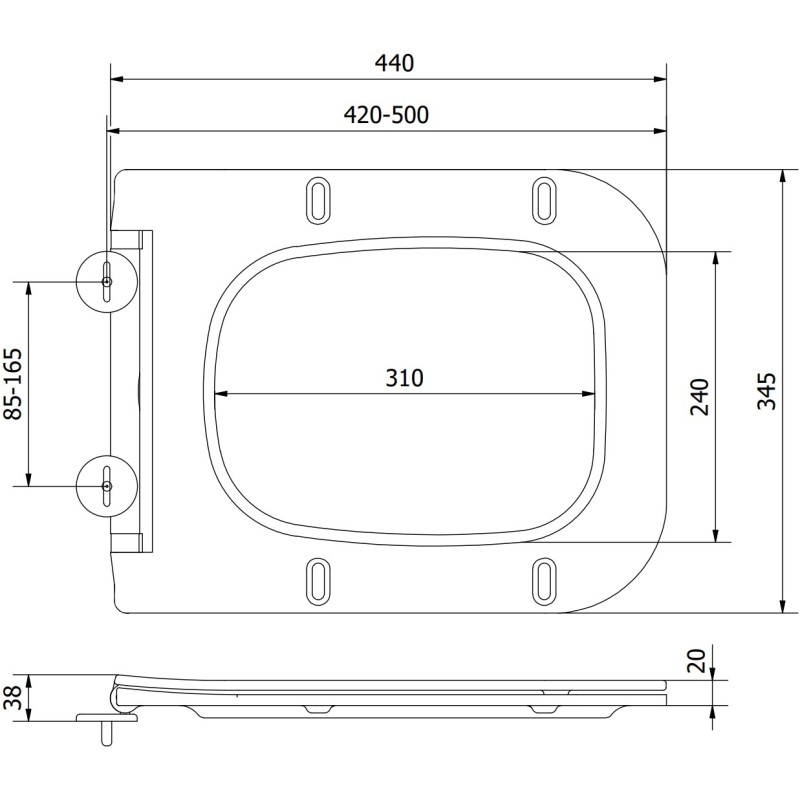 Mexen Madox lėtai nusileidžianti slim dangtis, duroplast, balta blizgi - 39154000