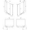 Mexen Lunar dušo durys, kairinė 150 cm, skaidrios, šlifuotas varis - 834S-150-050-65-00-L