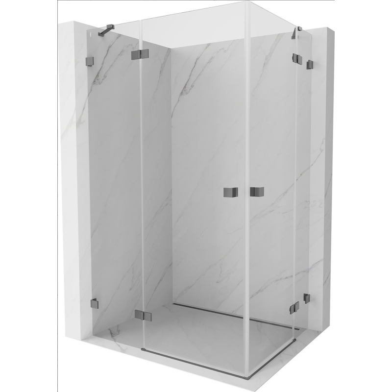 Mexen Lunar Duo dušo kabina su durimis 120 x 110 cm, permatoma, šautuvo metalo spalva - 834-120L-110P-95-00