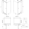 Mexen Lunar T dešinė pusė 140 x 120 cm dušo kabina, skaidri, gun metal - 834T-140-120-95-00-P