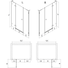 Mexen Lunar L dešinės pusės dušo durys, atidaromos, 145 cm, skaidrios, baltos - 834SL-145-050-20-00-P