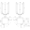 Mexen Lunar L Duo pakabinamas dušas 100 x 80 cm, skaidrus, baltas - 834L-100L-080P-20-00