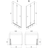 Mexen Lunar-F sulankstomos dušo durys dešinės 85 cm, skaidrios, gun gray šlifuotos - 836-085-000-66-00-P