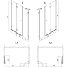Mexen Lunar-F sulankstomos dušo durys dešinės 130 cm, skaidrios, juodos - 836S-130-050-70-00-P
