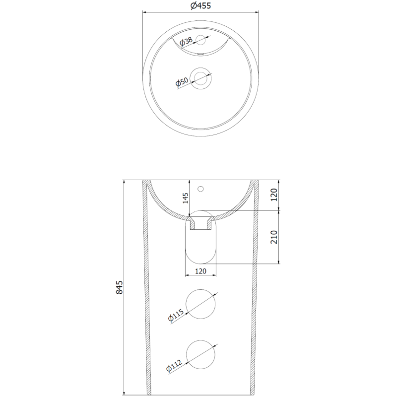 Mexen Mana laisvai stovintis praustuvas 45 x 45 cm, baltas - 26074600