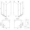 Mexen Lunar-F sulankstoma dešrelė teisė 100 x 100 cm, skaidri, šlifuotas nikelis - 836-100-100-97-00-P