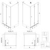 Mexen Lunar-F L dešinė pusė sulankstoma dušo kabina 80 x 70 cm, skaidri, šautuvų metalas - 836L-080-070-95-00-P