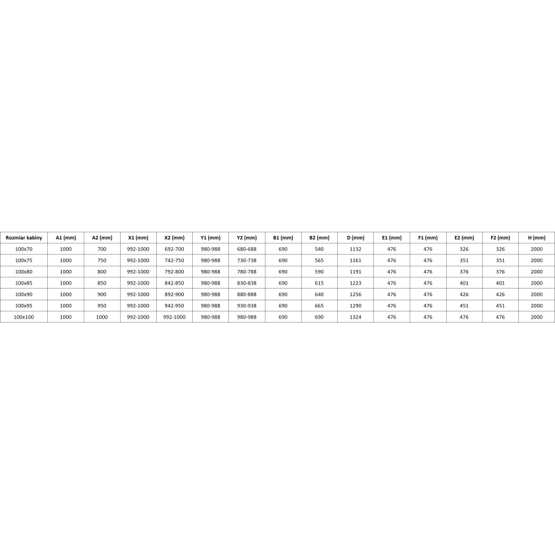 Mexen Lunar-F Duo dušo kabina sulankstoma 100 x 95 cm, permatoma, auksinė - 836-100L-095P-50-00