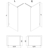 Mexen Lunar dušo sienelė Walk-in kairė 130 x 200 cm, skaidrus 8 mm, šepečiu valyta varis - 830-130-000-65-00-L