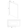 Mexen Lunar L vonios ekrano skydelis 1 sparno 70 x 150 cm, permatomas, šepečiuota vario spalva - 897L-070-000-65-00