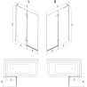 Mexen Lunar L vonios dušo ekranas 2-durų, dešinysis 120 x 150 cm, skaidrus, gun metal - 897L-120-100-95-00-P