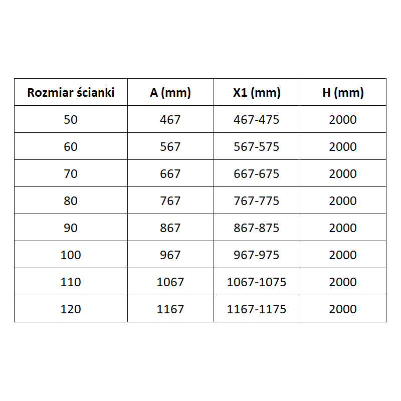 Mexen Lunar L dušo sienelė Walk-in kairinė 100 x 200 cm, skaidri 8 mm, chromas - 830L-100-000-01-00-L