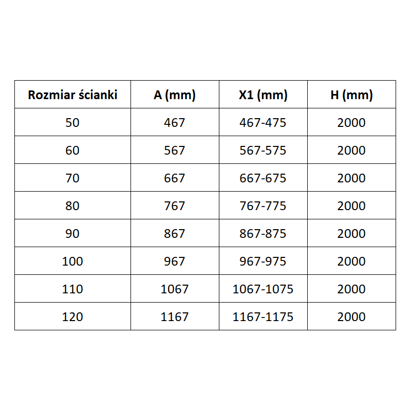 Mexen Lunar L Dušo sienelė Walk-in kairė 80 x 200 cm, permatoma 8 mm, juoda - 830L-080-000-70-00-L