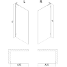 Mexen Lunar L dušo sienelė Walk-in kairė 70 x 200 cm, skaidri 8 mm, ginklo metalas - 830L-070-000-95-00-L