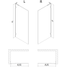 Mexen Lunar L dušo siena Walk-in kairė 100 x 200 cm, skaidri 8 mm, šlifuotas nikelis - 830L-100-000-97-00-L
