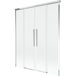 Mexen Rox dviejų dalių stumdomas vonios ekranas 140 x 150 cm, skaidrus, chromas - 8C9-140-002-01-00