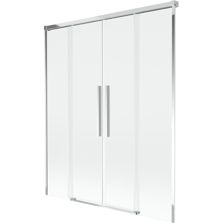 Mexen Rox dviejų dalių stumdomas vonios ekranas 140 x 150 cm, skaidrus, chromas - 8C9-140-002-01-00