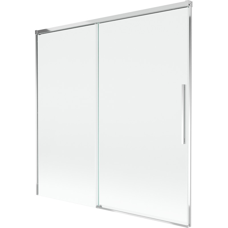 Mexen Rox Dviejų dalių slankiojančios vonios sienelė 160 x 150 cm, permatoma, chromuota - 8C9-160-001-01-00