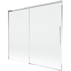 Mexen Rox vonios pertvara su 2 dalimis 180 x 150 cm, permatoma, chromuota - 8C9-180-001-01-00