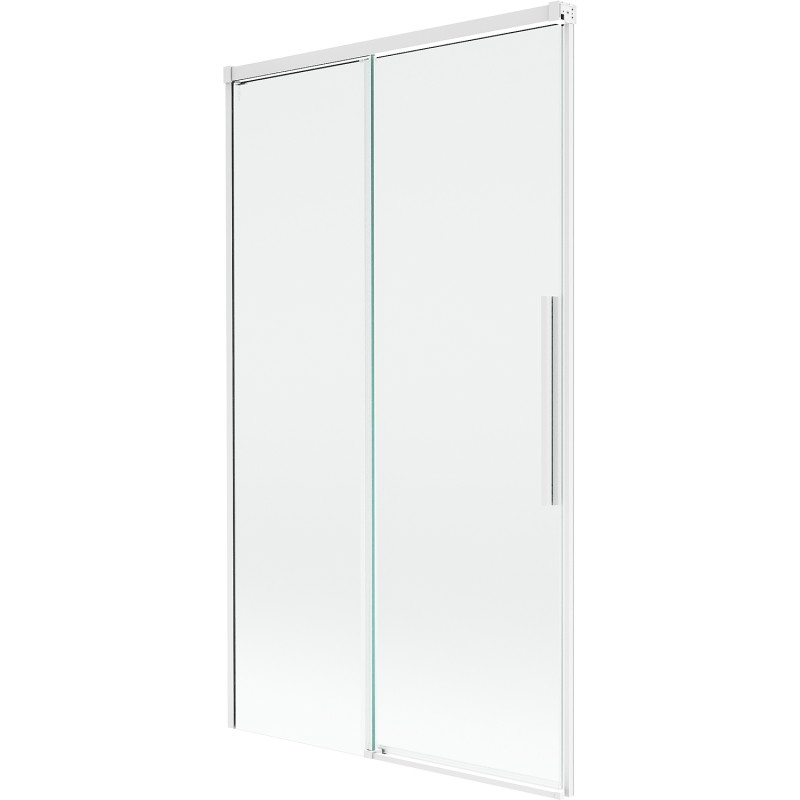 Mexen Rox 2-jų dalių stumdomas vonios sienelė 100 x 150 cm, skaidri, balta - 8C9-100-001-20-00