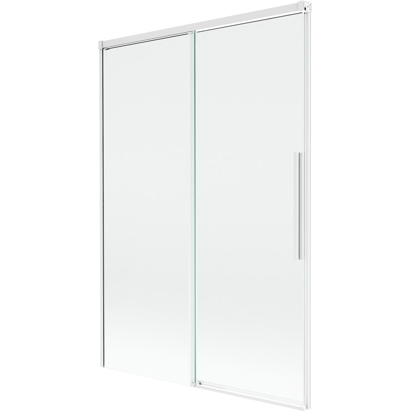 Mexen Rox 2-dalių stumdomas vonios ekranas 120 x 150 cm, skaidrus, baltas - 8C9-120-001-20-00