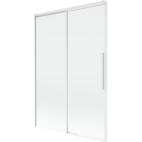 Mexen Rox 2-dalių stumdomas vonios ekranas 120 x 150 cm, skaidrus, baltas - 8C9-120-001-20-00