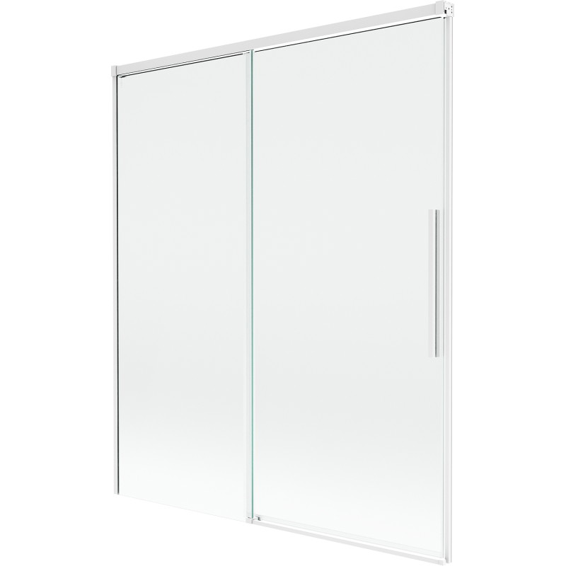 Mexen Rox dviejų dalių stumdomas vonios ekranas 140 x 150 cm, skaidrus, baltas - 8C9-140-001-20-00