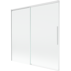 Mexen Rox 2 sparnų stumdomos vonios sienelės 160 x 150 cm, permatomos, baltos - 8C9-160-001-20-00